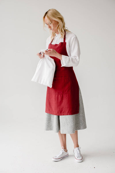 Red Pear Daily Linen Apron