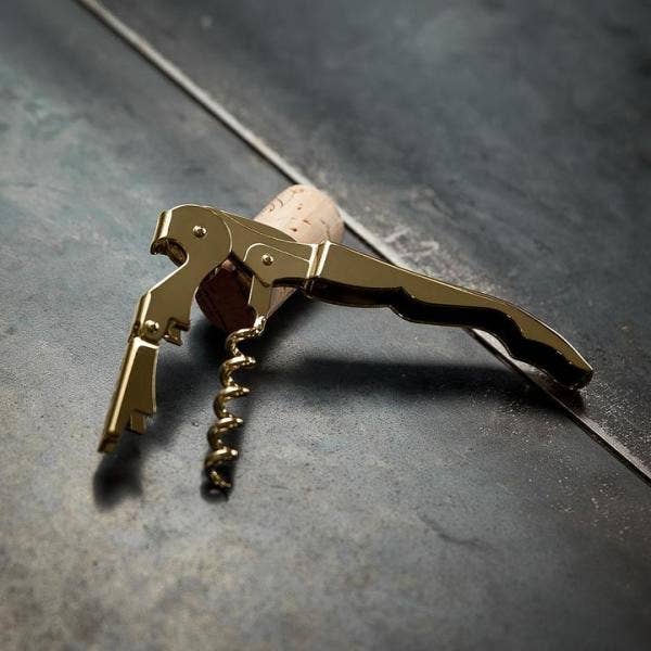 Double Hinged Corkscrew in Gold