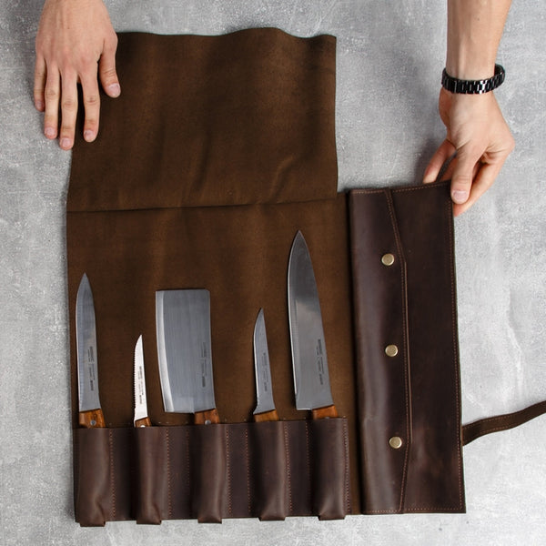 Leather Chef Knife Roll