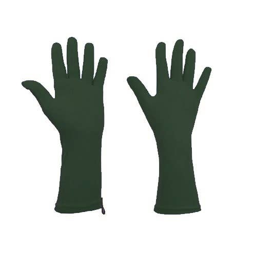 Long Gardening Gloves - Elbow Length - Foxgloves - Elle: Forest Green