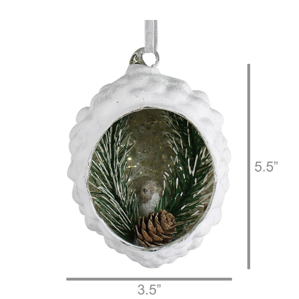 Glass Bird Diorama Ornament