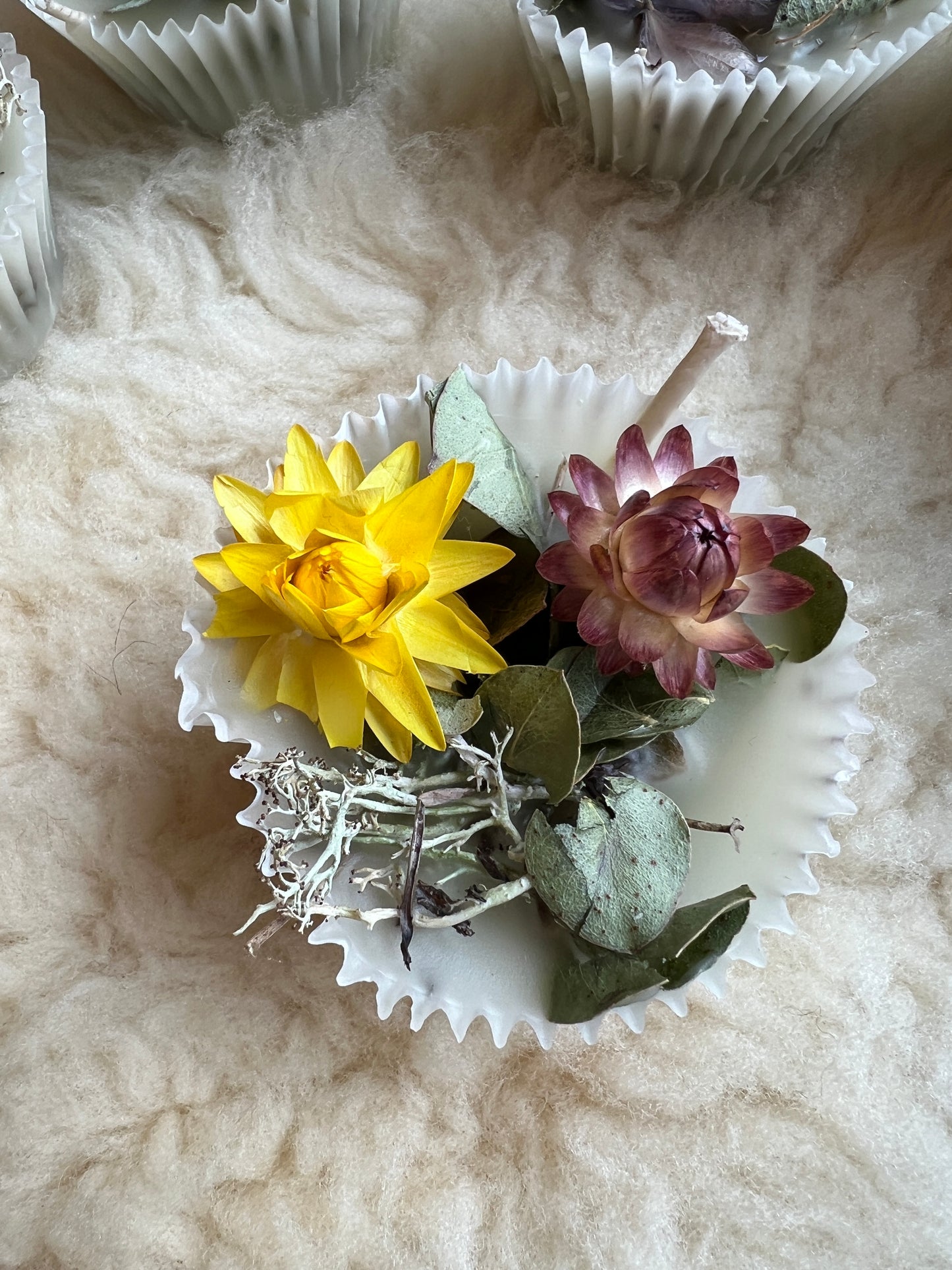 Floral Wax Fire Starter - Eucalyptus, Orange Peel, and Dried Flowers