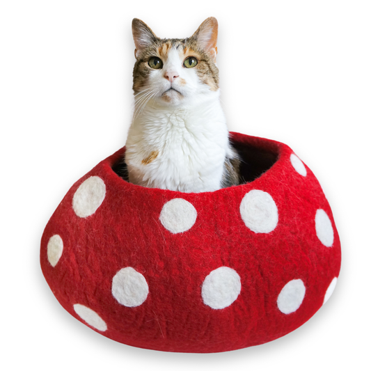 Red Mushroom Eco Kitty Cave - Friendsheep