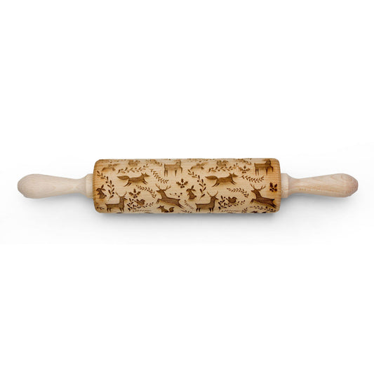 Winter Woodland Animals Embossing Rolling Pin