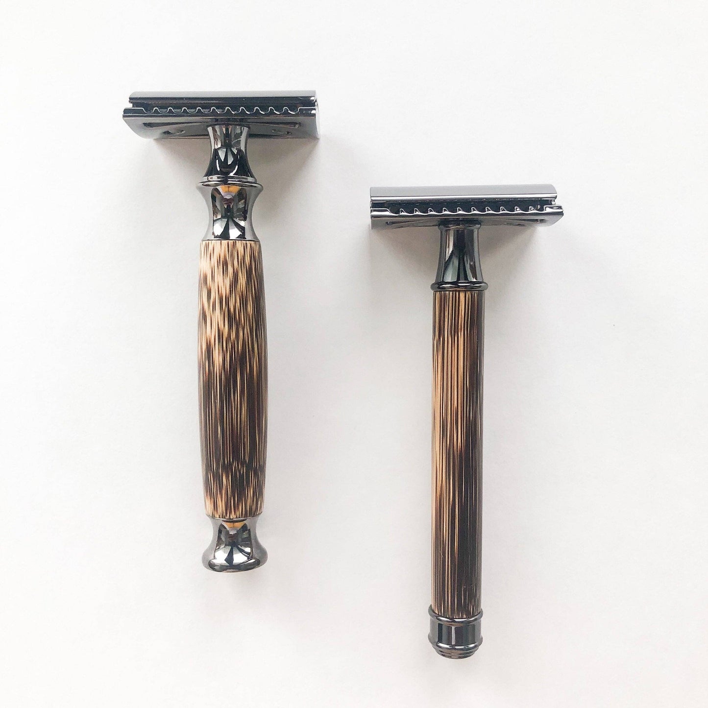 Bamboo Safety Razor - Rose Gold with Straight Handle