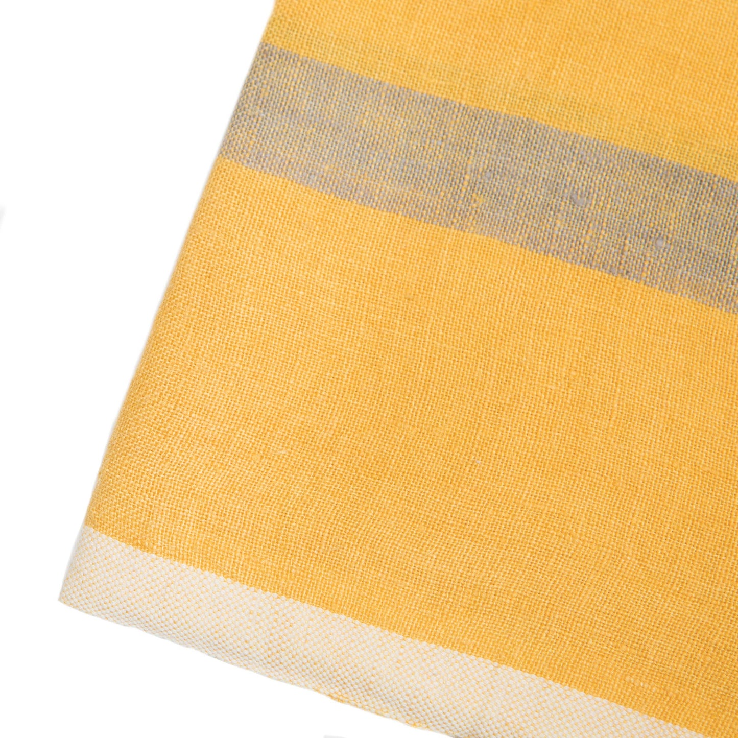 Laundered Linen Towel 20x30 - Mustard/Grey