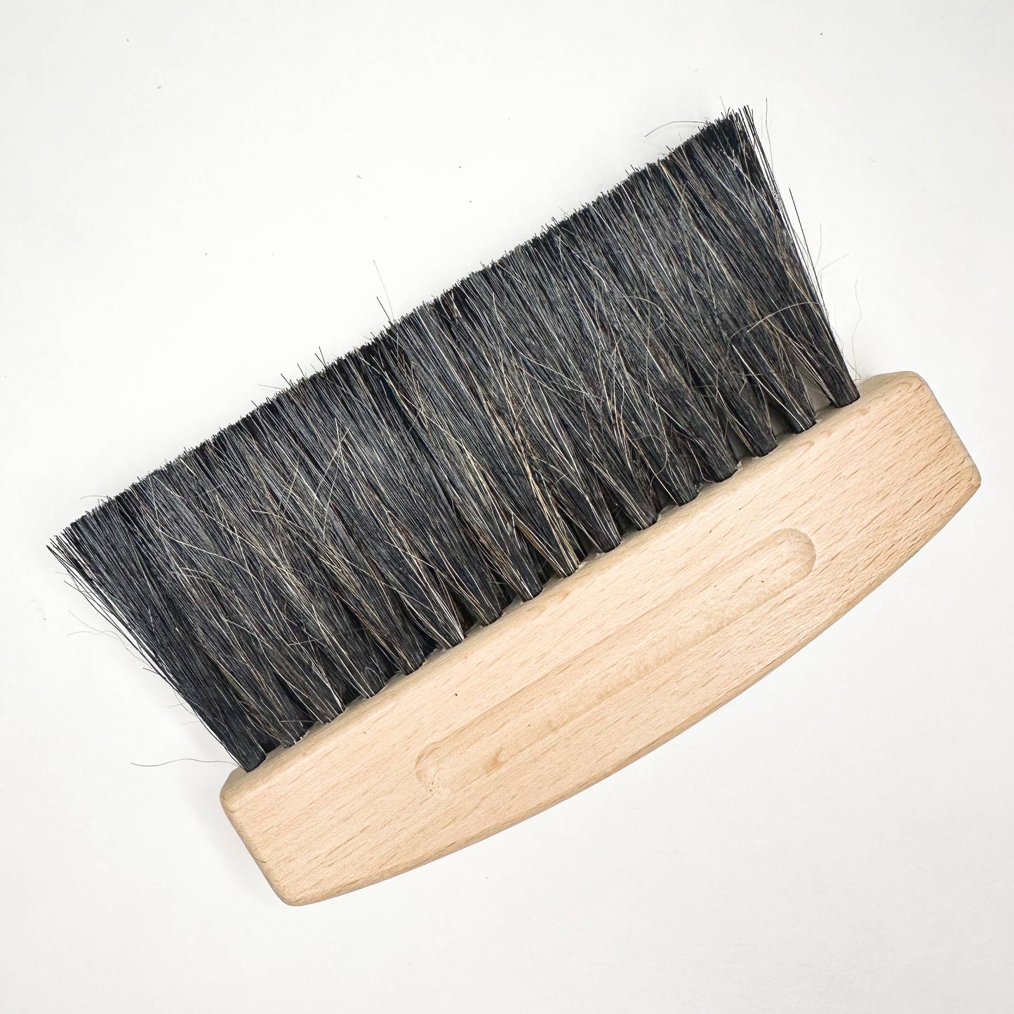 Natural Horsehair Bristles Broom & Dust Pan - White - Plastic Free