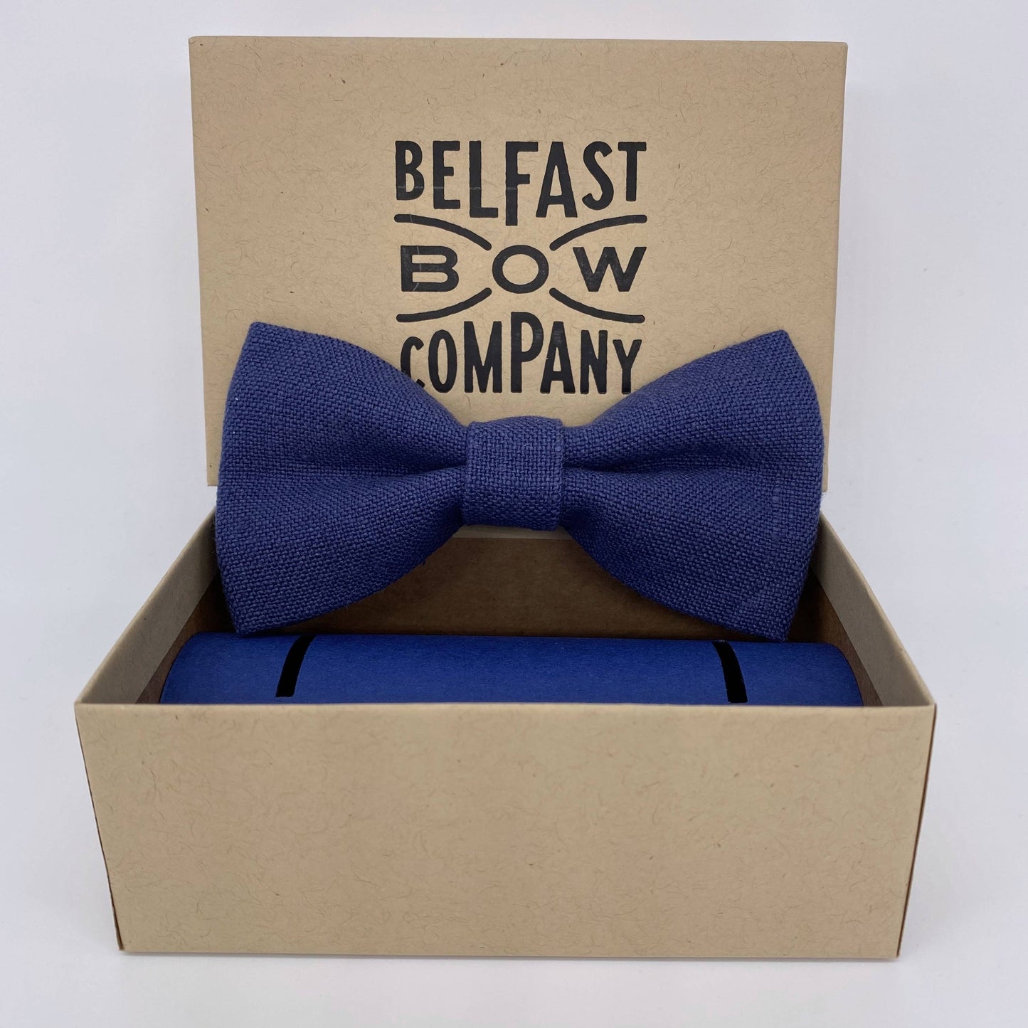 Irish Linen Bow Tie in Navy Blue