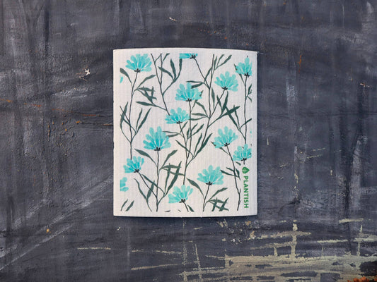 Swedish Sponge Cloth - Blue Flowers