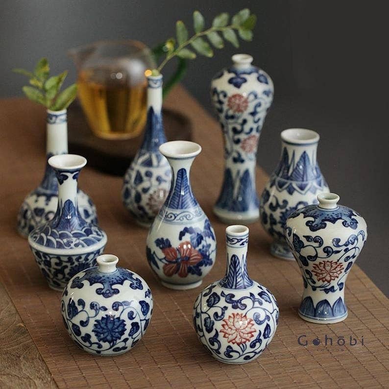 Hand Painted Small Porcelain Vase - Jingdezhen, China