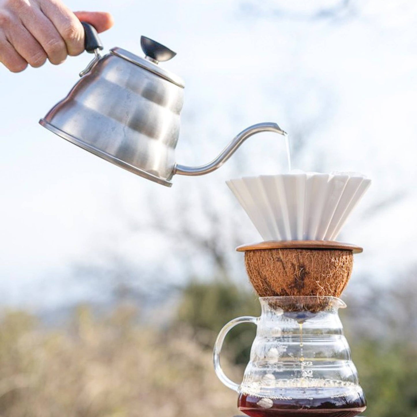 Origami Pour Over Coffee Dripper in Matte Green