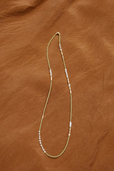 Wrap Bracelet - Sage with Pearls
