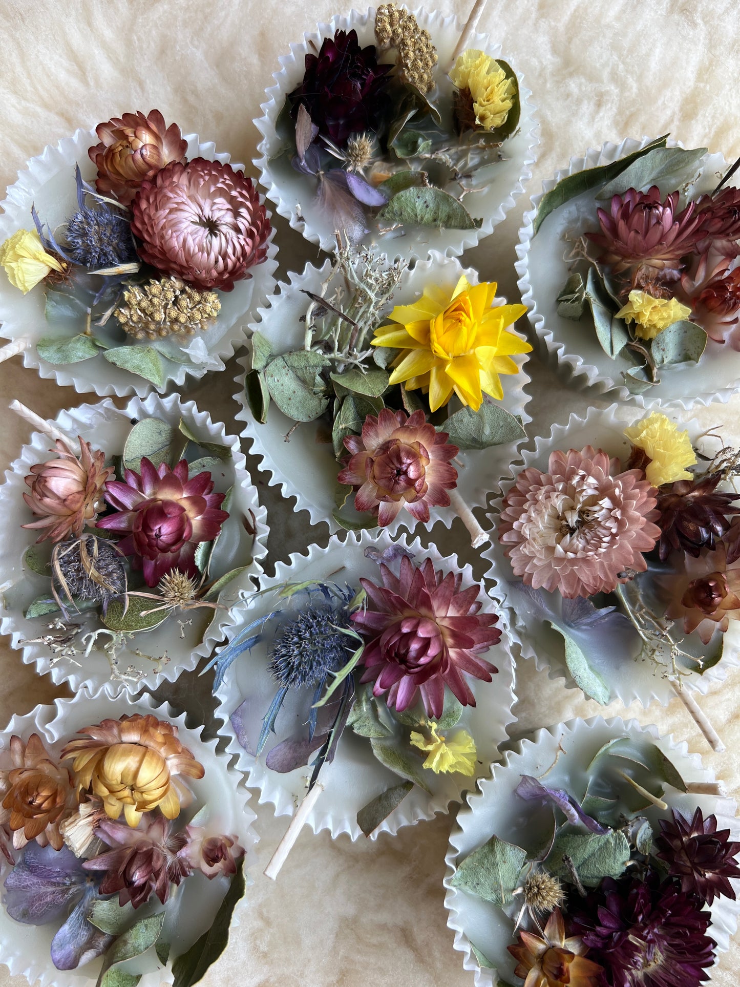 Floral Wax Fire Starter - Eucalyptus, Orange Peel, and Dried Flowers