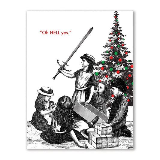 Christmas Sword Greeting Card