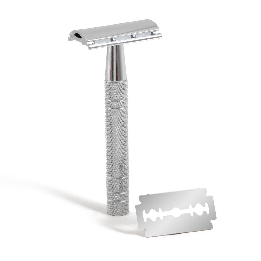 Metal Safety Razor - 5 Blades Included