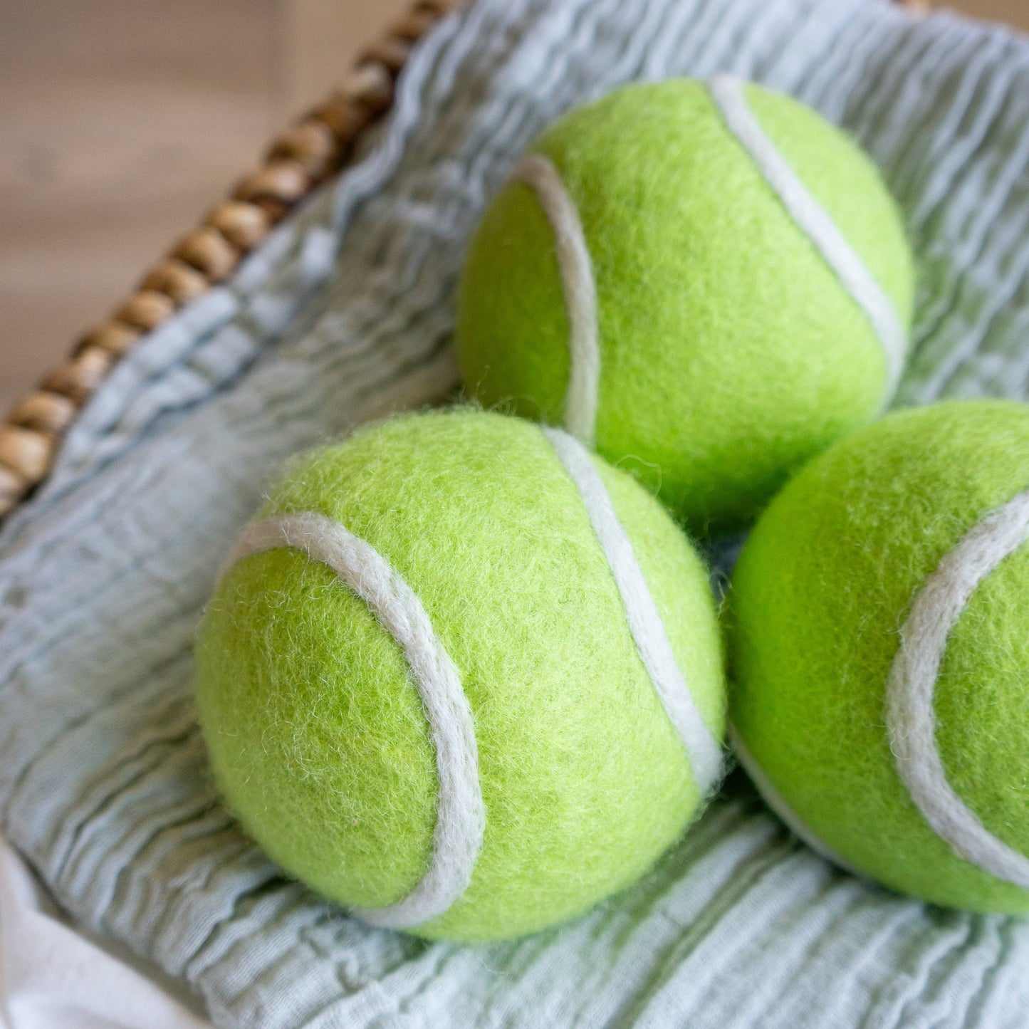 Tennis Ball Dog Toy - Felted Wool - No Squeaker - Single Ball
