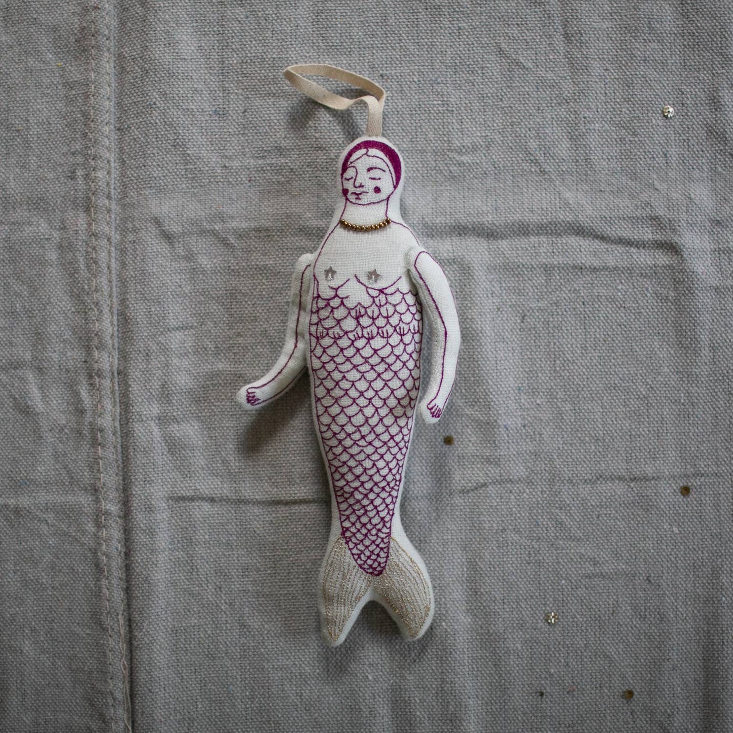 Mermaid Person - Cotton & Lavender filled Art Doll