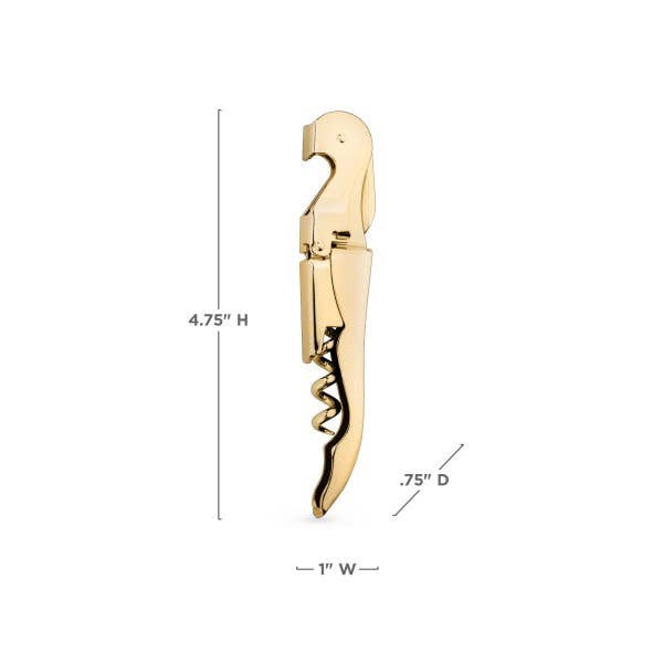 Double Hinged Corkscrew in Gold