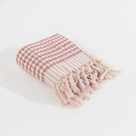 Bubble Hand-loomed Turkish Hand Towel - Rose