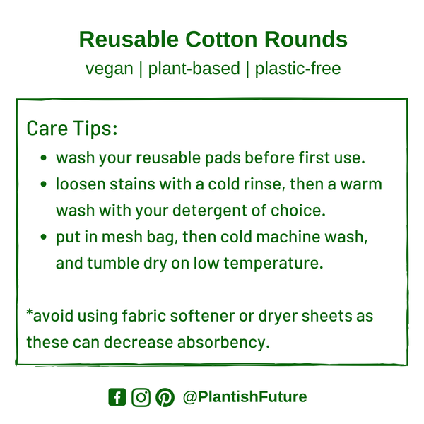 Reusable Cotton Rounds - 100% Cotton