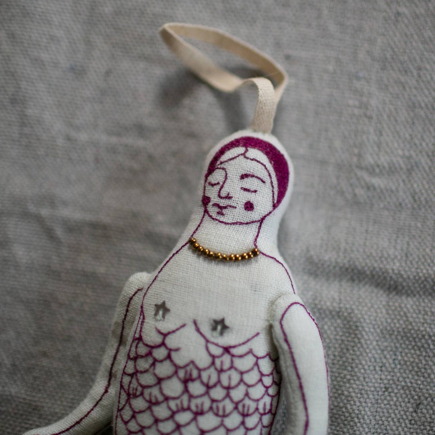 Mermaid Person - Cotton & Lavender filled Art Doll