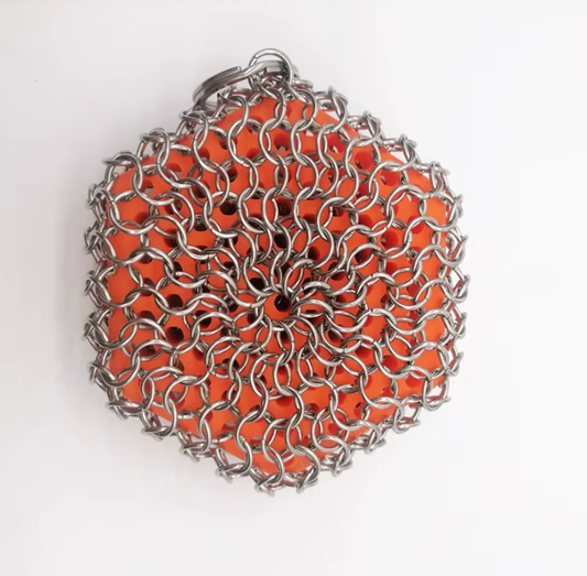 Cast Iron Scrubber - Orange