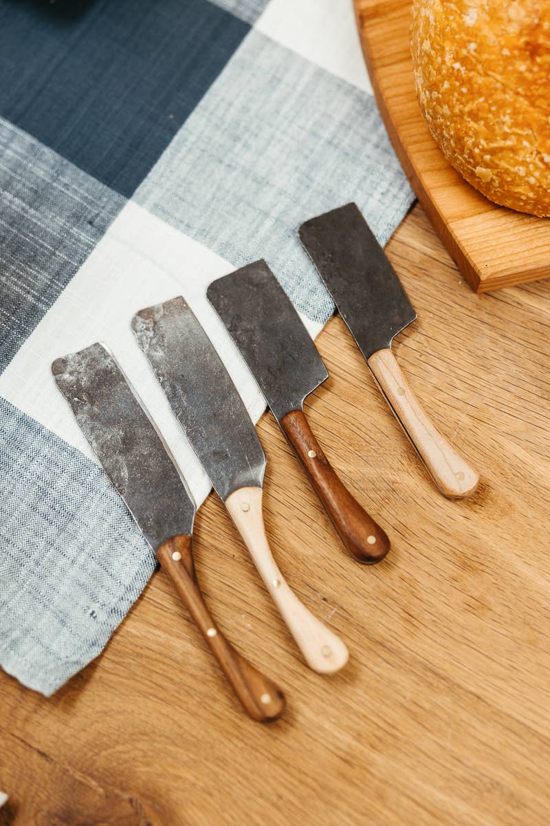 The Hand-Forged Cheese Spreader Knife - Maple Wood - Large