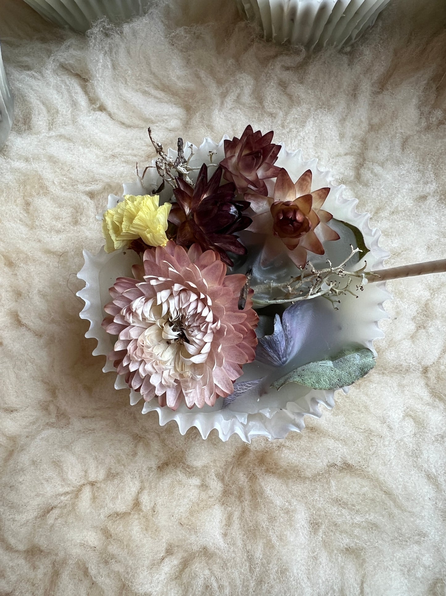 Floral Wax Fire Starter - Eucalyptus, Orange Peel, and Dried Flowers