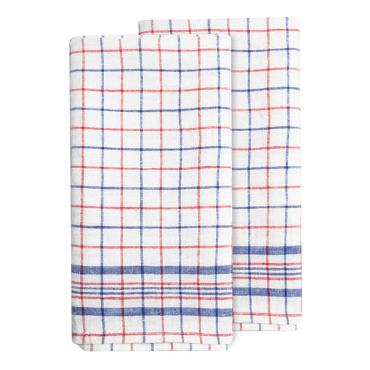 Bistro Tea Towel 20x30 - Blue & Red