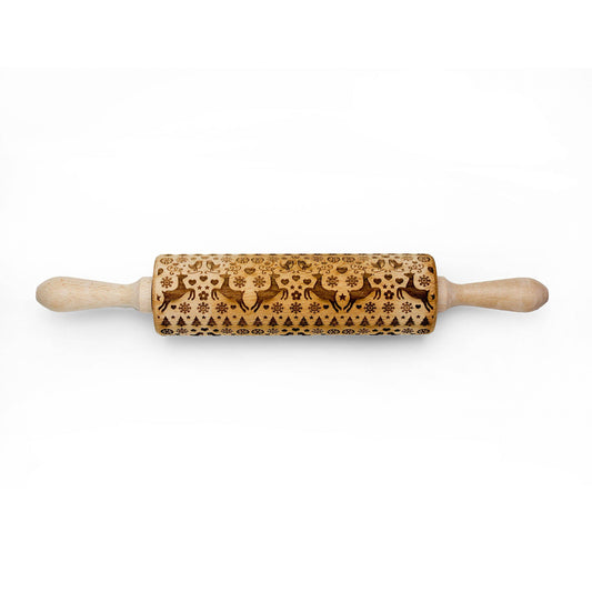 Scandinavian Design - Christmas Deer Embossing Rolling Pin Rolling Pin