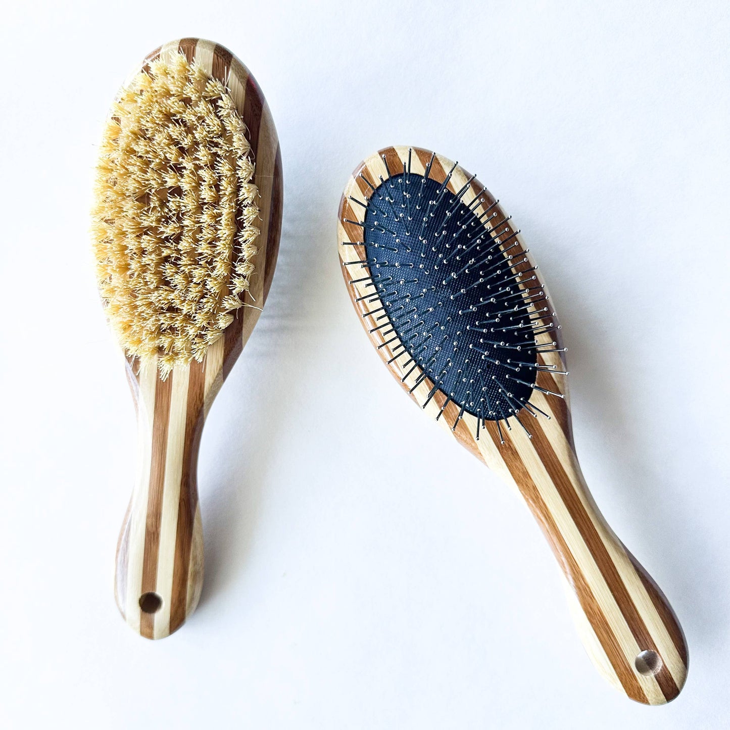 Bamboo Pet Brush - Double-Sided - Plastic Free Bristles