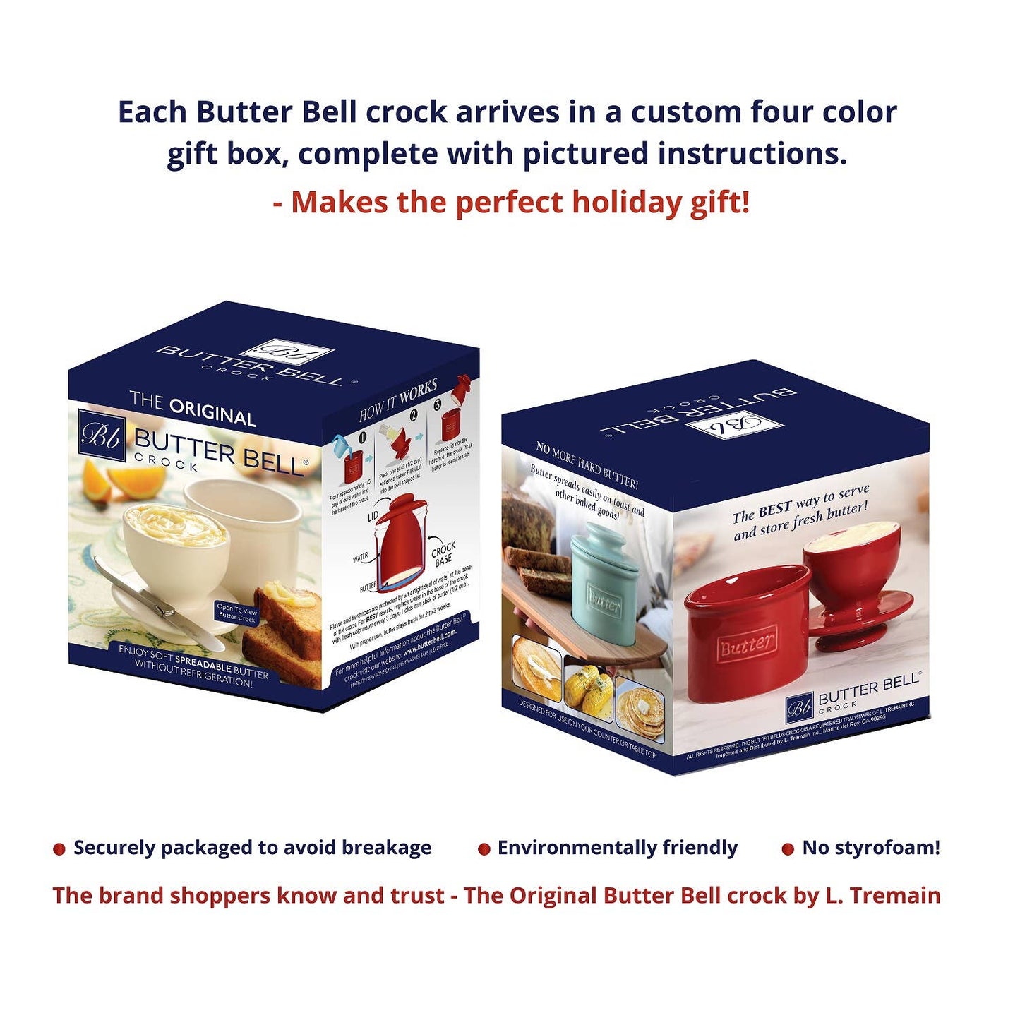 The Original Butter Bell® Crock - Le Bistro Gold Trim