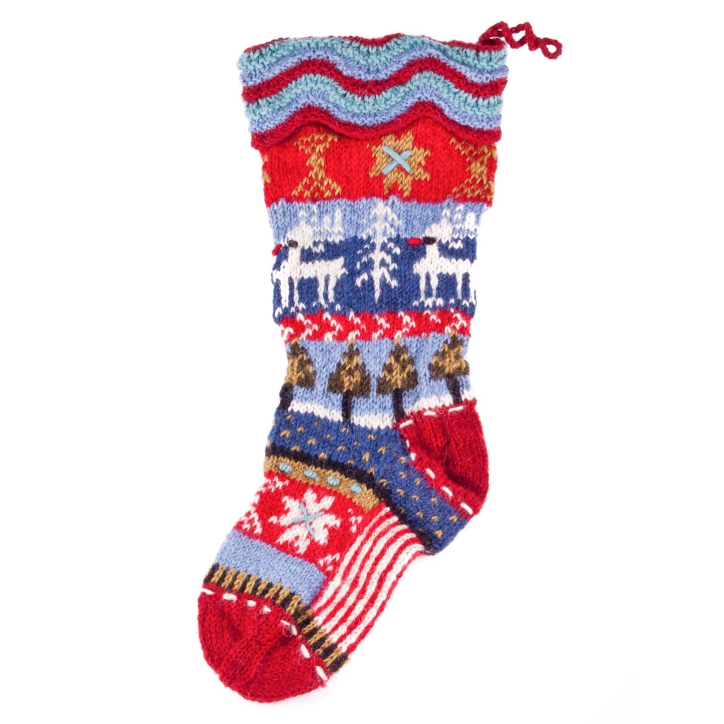 Knitted Wool Christmas Stocking - Dalarna