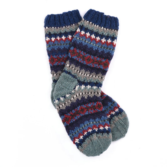 Men's Wool Knit Socks - Lincoln Blue