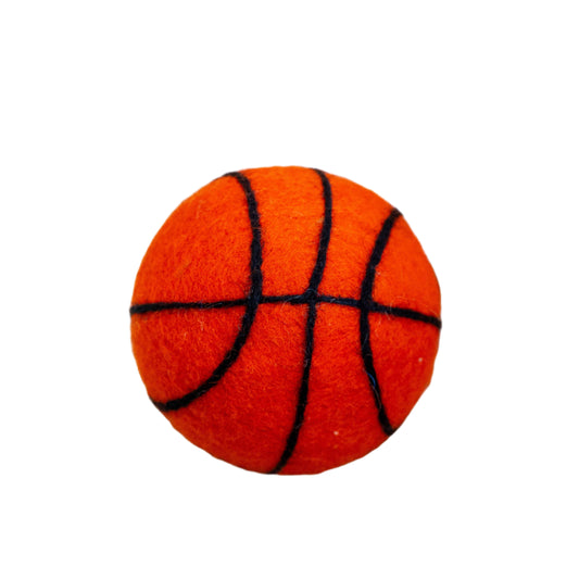 Basketball Dog Toy - Felted Wool - No Squeaker - Single Ball