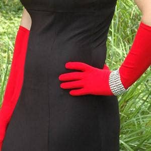 Long Gardening Gloves - Elbow Length - Foxgloves - Elle: Crow Black