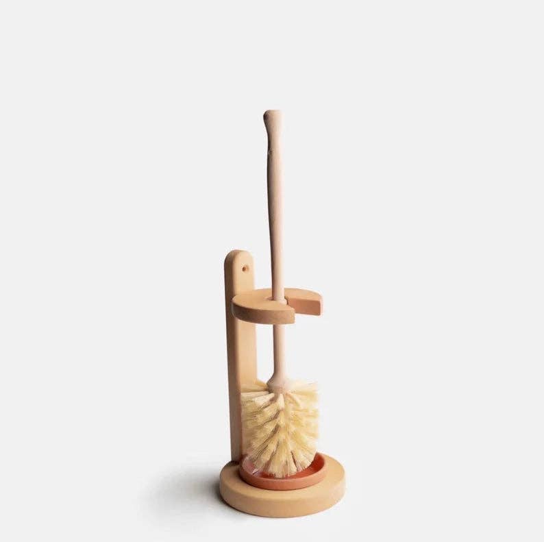 Plastic Free Toilet Brush  - Natural Sisal Bristle: Brush & Stand