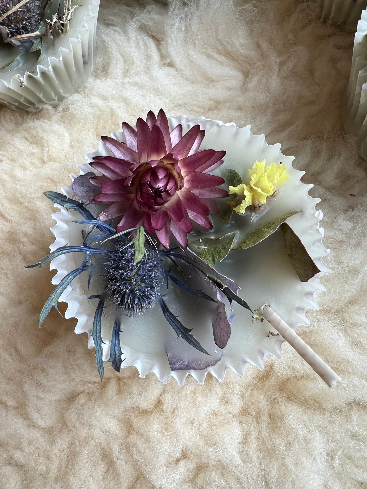 Floral Wax Fire Starter - Eucalyptus, Orange Peel, and Dried Flowers