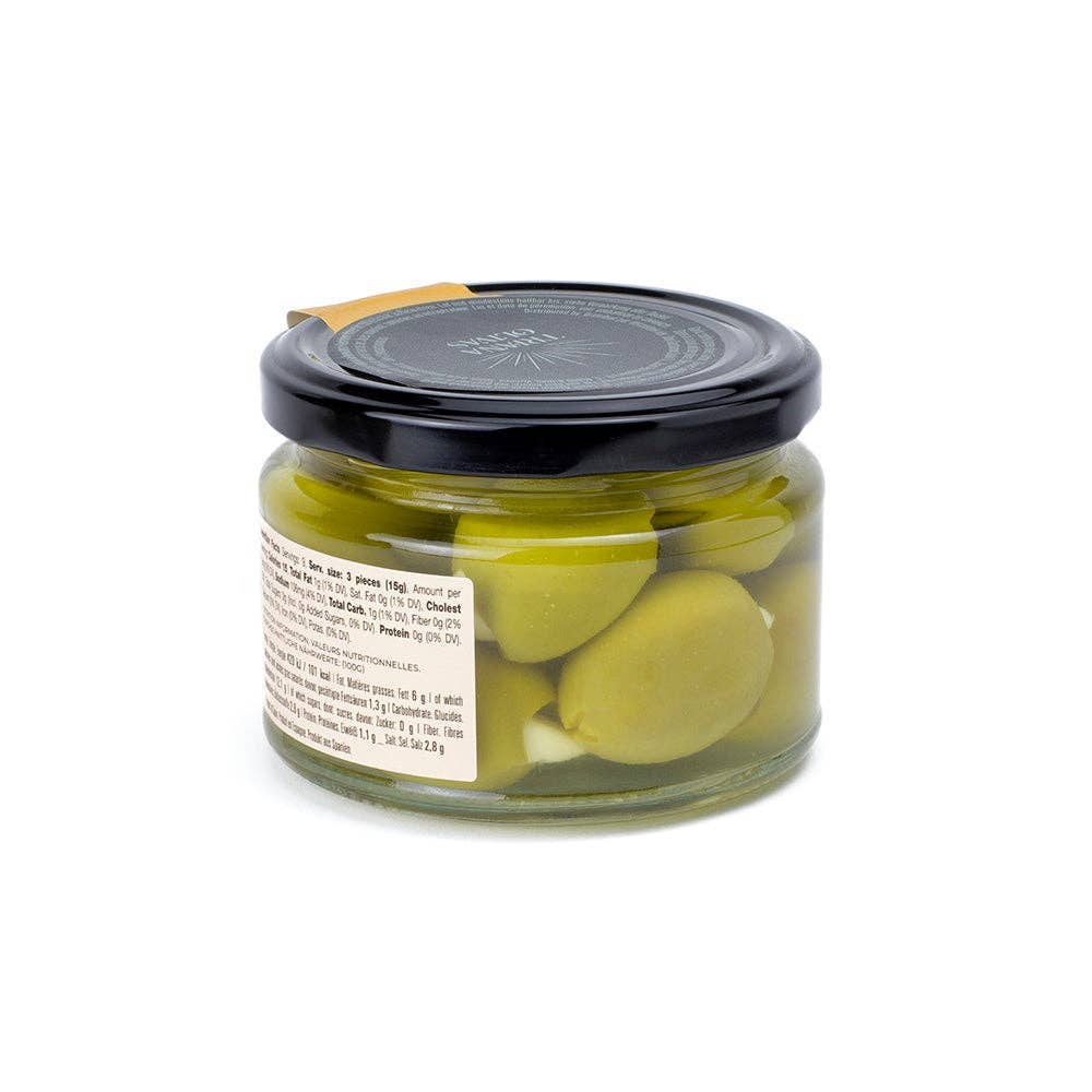 Gordal Olives from Seville Stuffed with Garlic - Triana Olivas