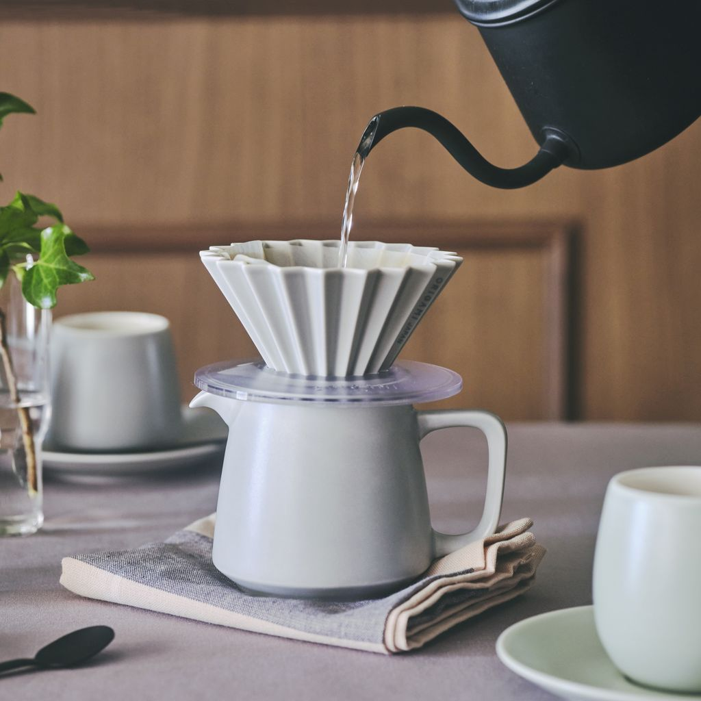 Matte Blue Ceramic Coffee Server  - Japanese Ceramic - Origami