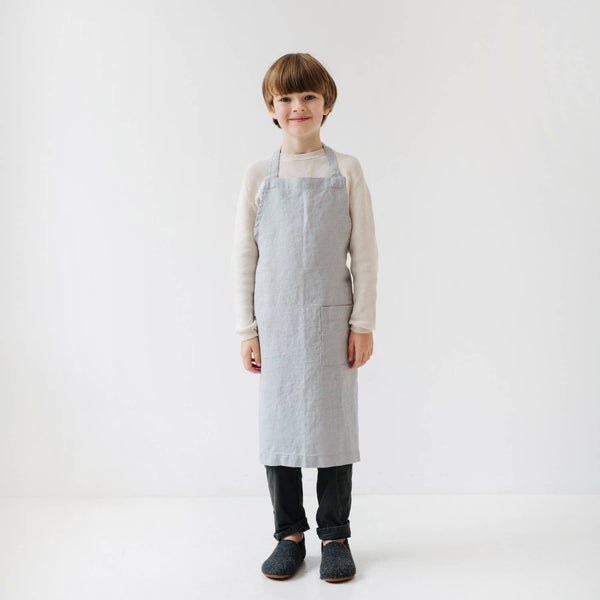 Kids Linen Daily Apron - Sage / 5-6 years