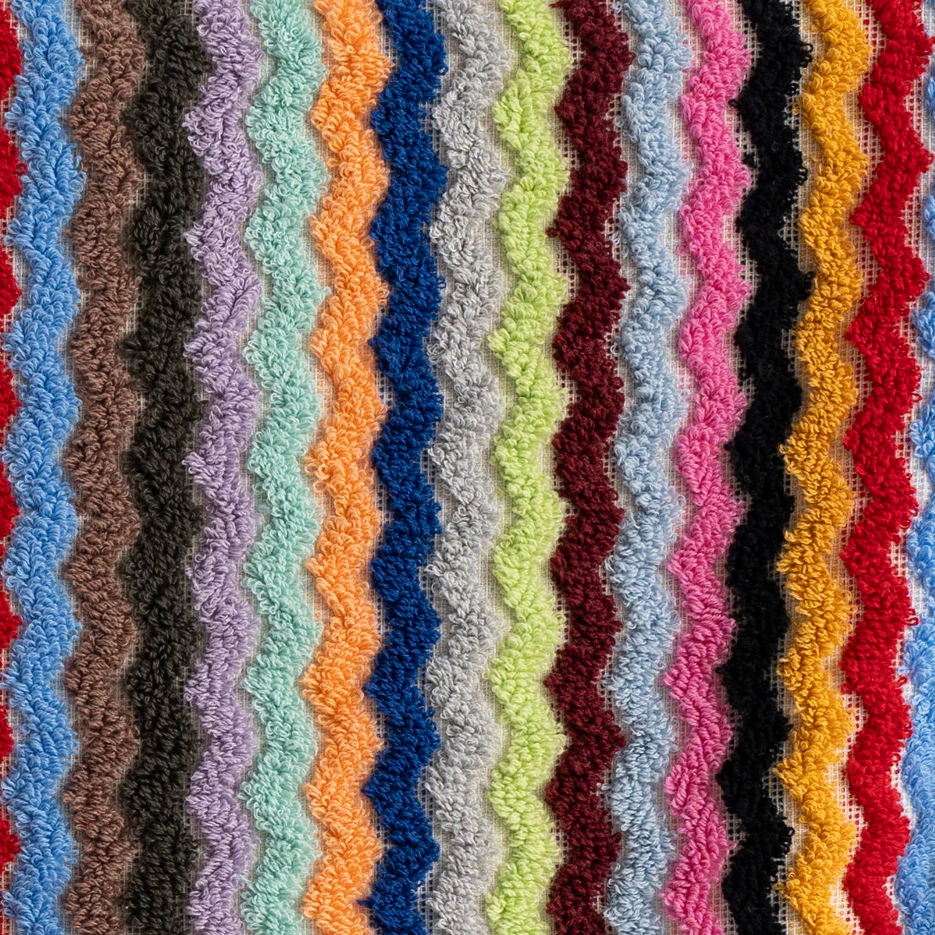 Zigzag Hand-loomed Turkish Hand Towels - Rainbow