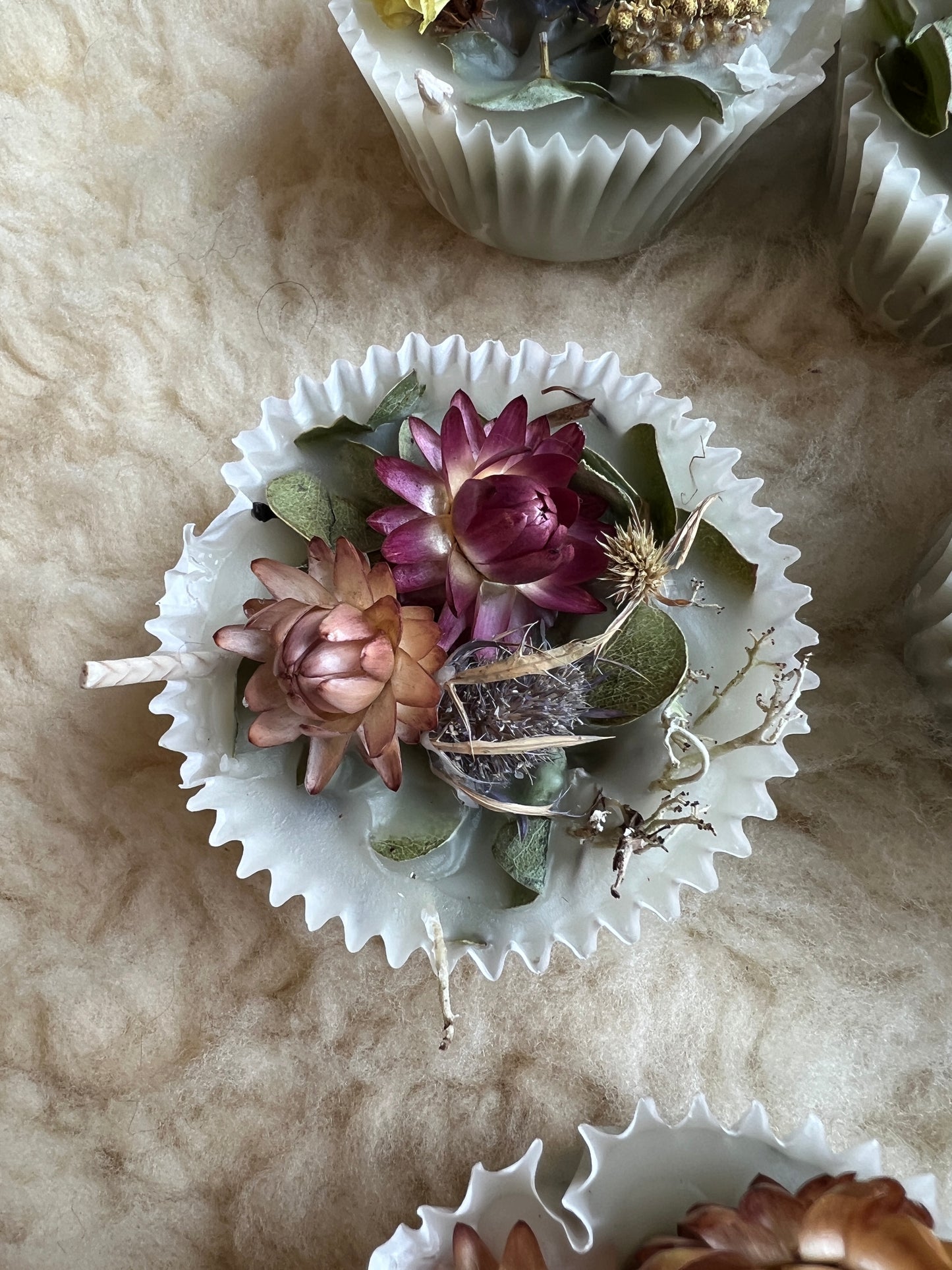 Floral Wax Fire Starter - Eucalyptus, Orange Peel, and Dried Flowers