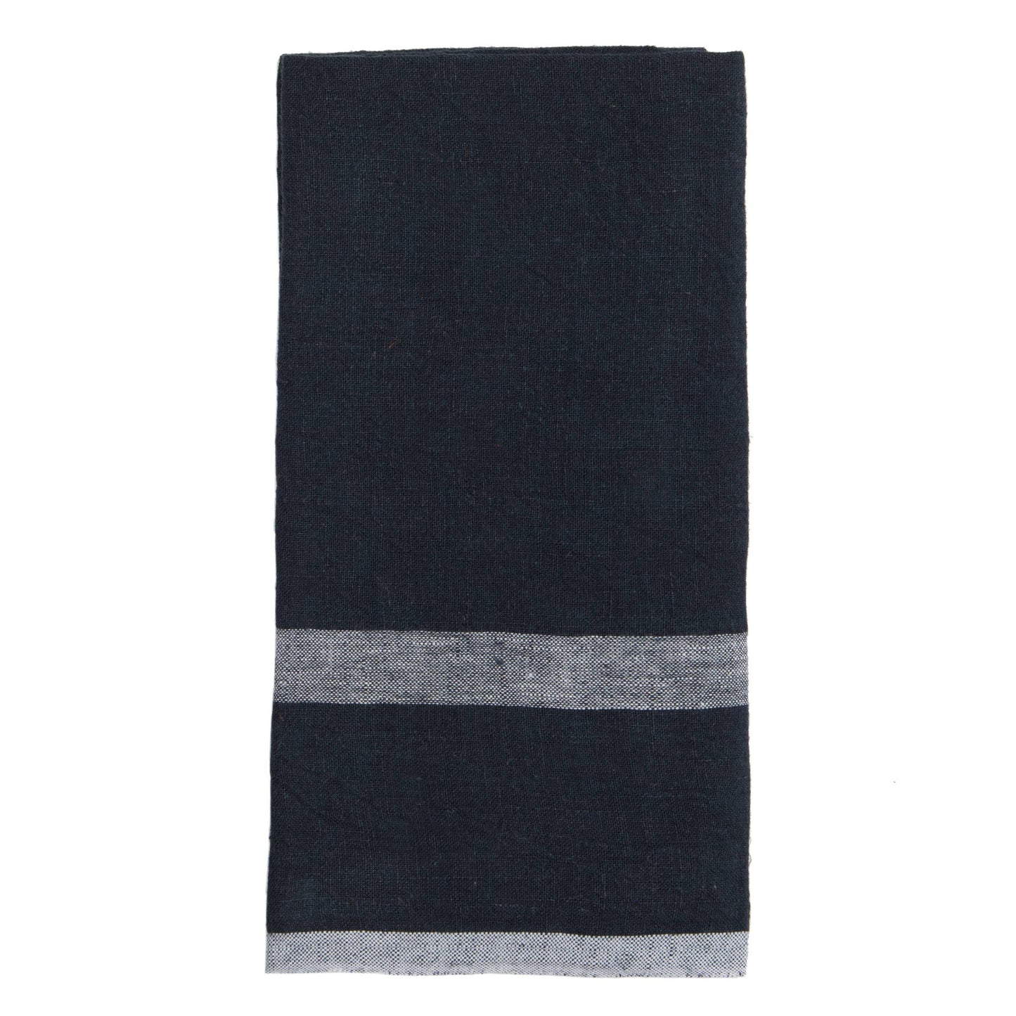 Laundered Linen Towel 20x30 - Indigo/White