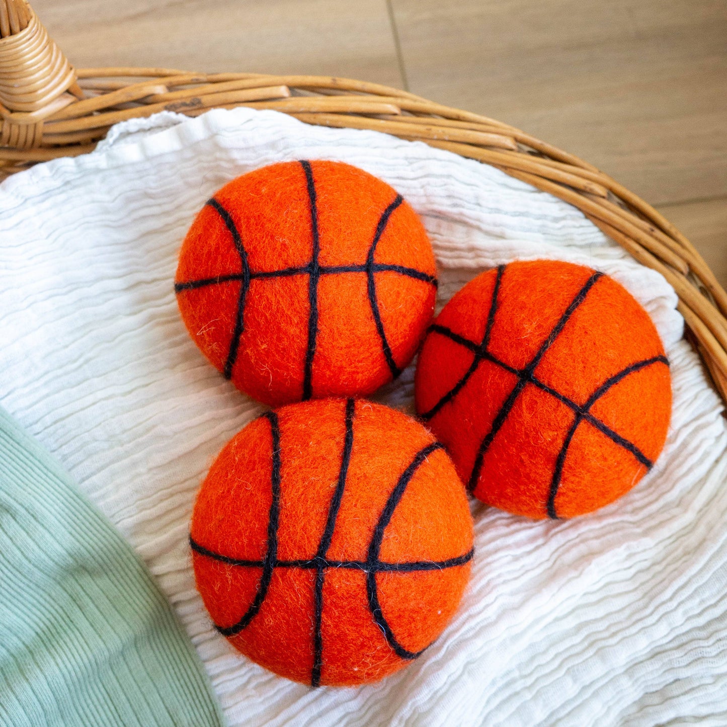 Basketball Dog Toy - Felted Wool - No Squeaker - Single Ball