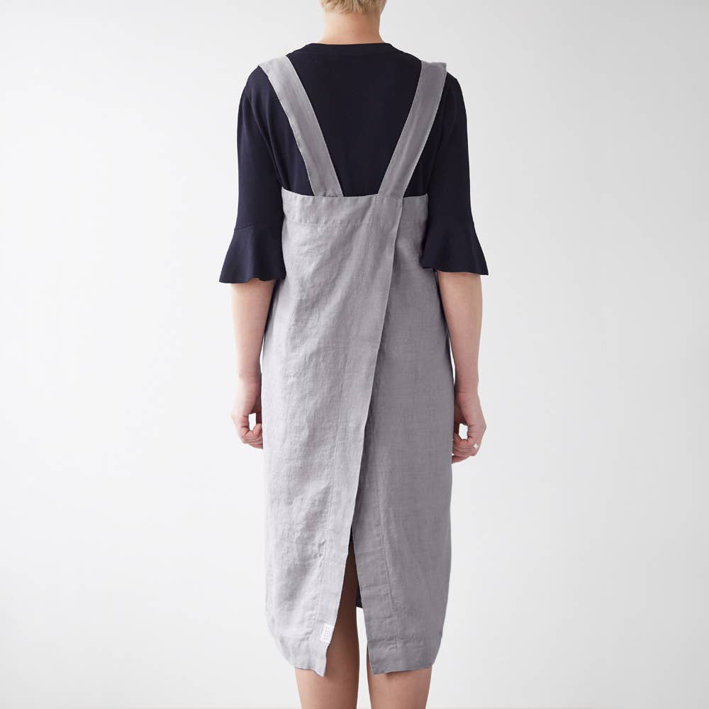 Light Grey Linen Pinafore Apron