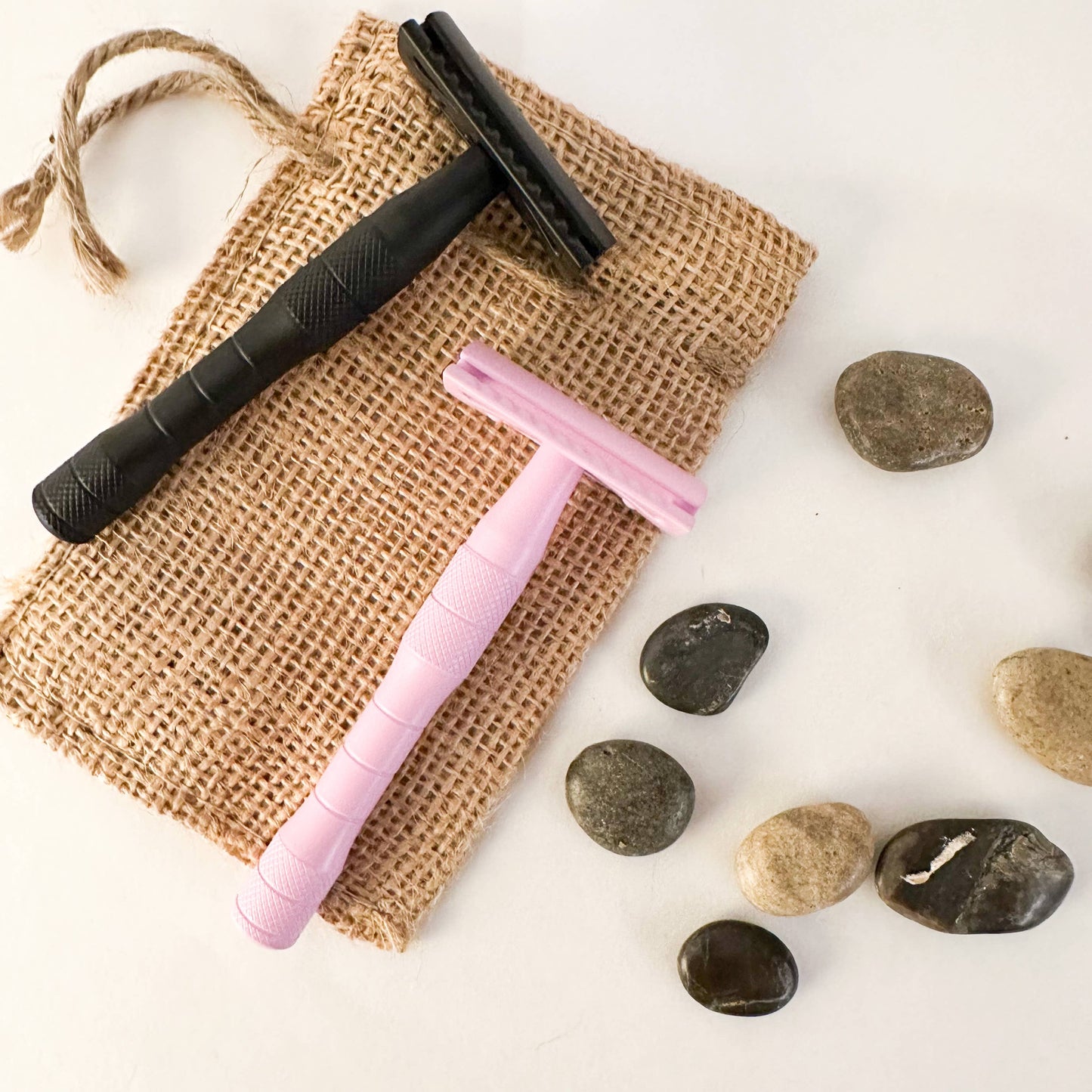 Plastic Free Reusable Metal Double Edge Razor - Blush