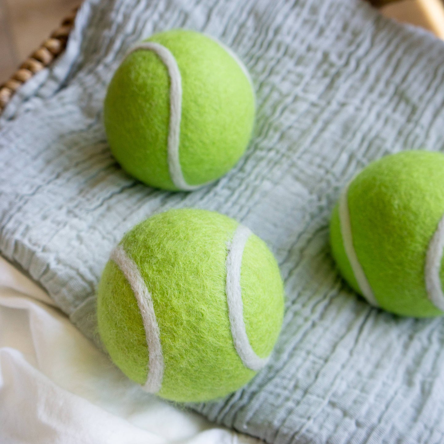 Tennis Ball Dog Toy - Felted Wool - No Squeaker - Single Ball