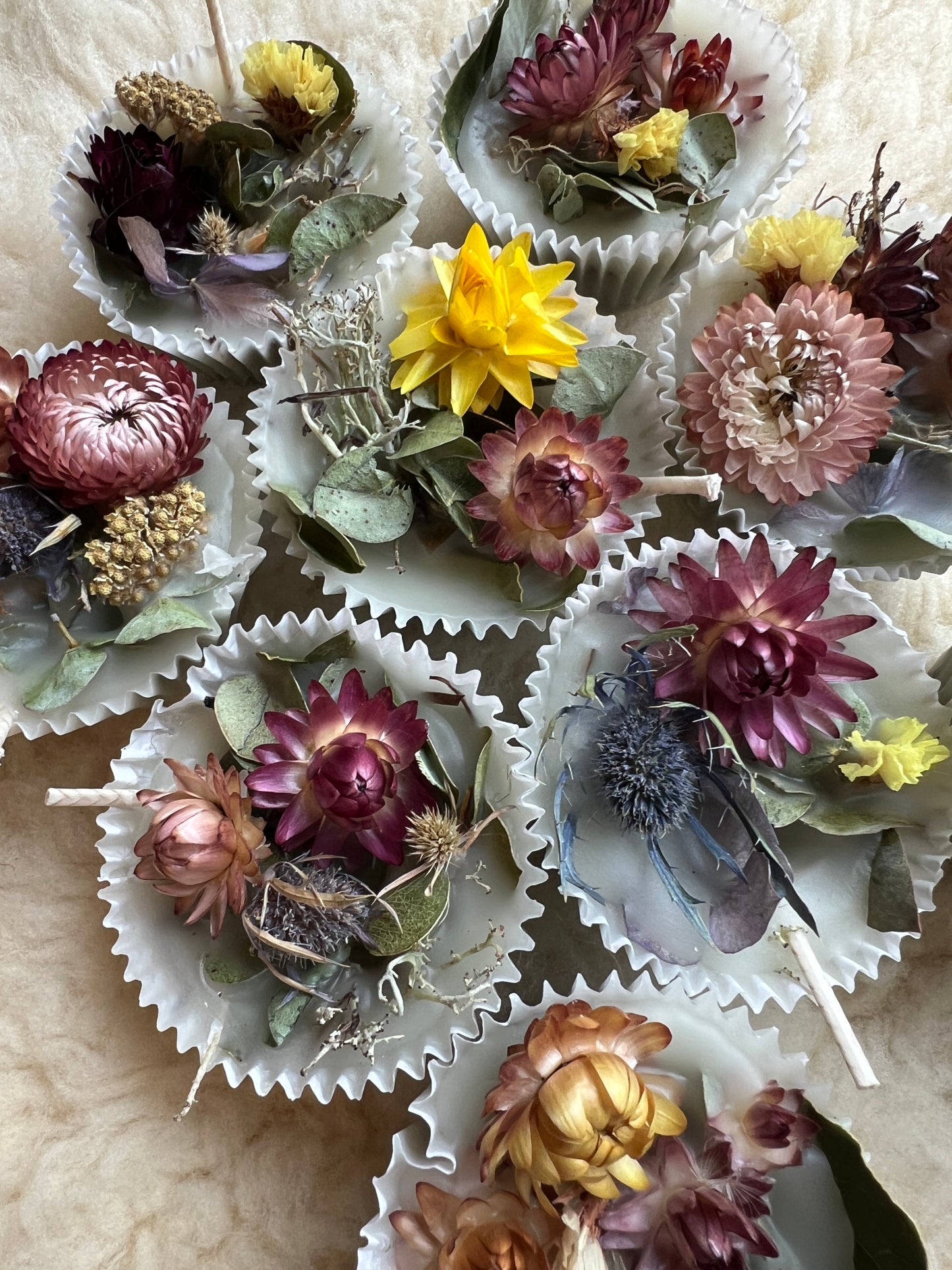 Floral Wax Fire Starter - Eucalyptus, Orange Peel, and Dried Flowers