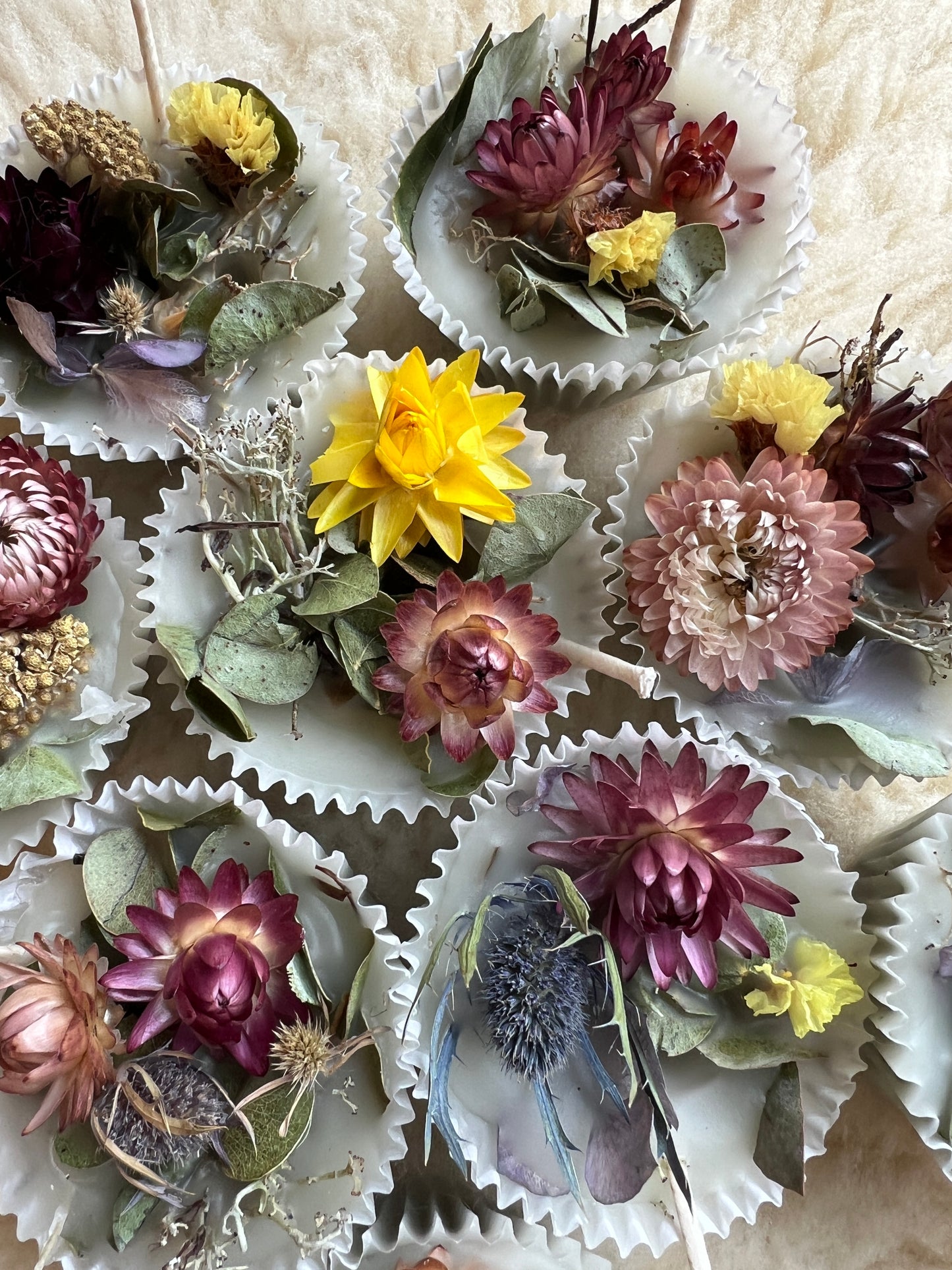 Floral Wax Fire Starter - Eucalyptus, Orange Peel, and Dried Flowers